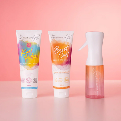 Starter Pack Cheveux Ondulés - Crème sans rinçage, gelée coiffante & vaporisateur